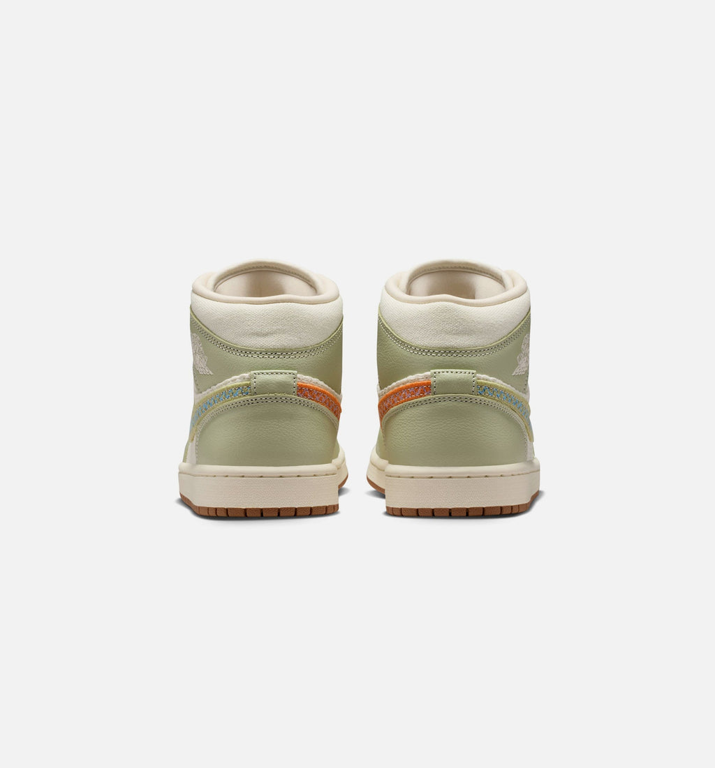 Air Jordan 1 Mid SE - Women's Lifestyle Shoe (Olive Aura/Pearl White/Lawn)