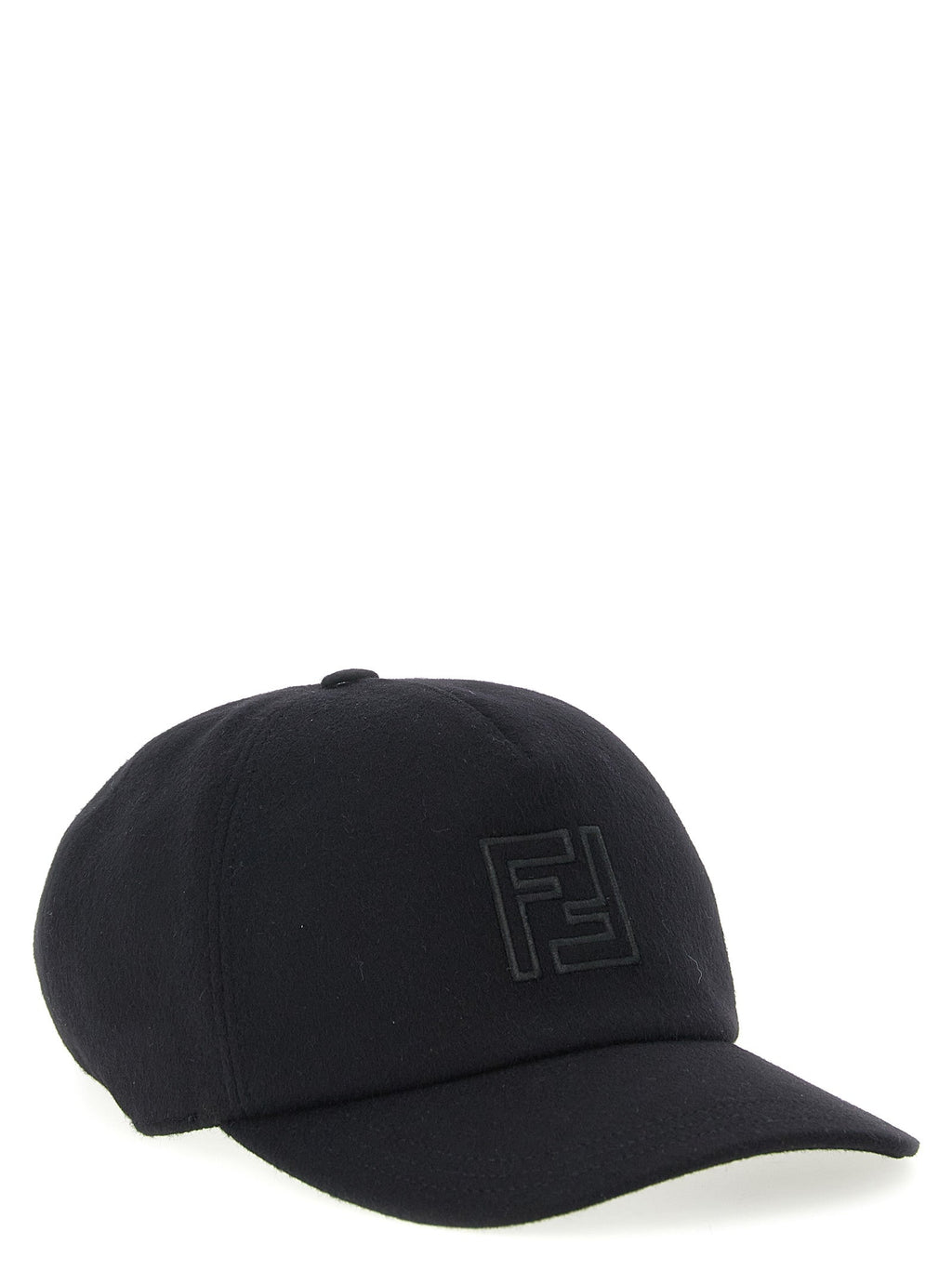 Fendi Black Wool Baseball Cap