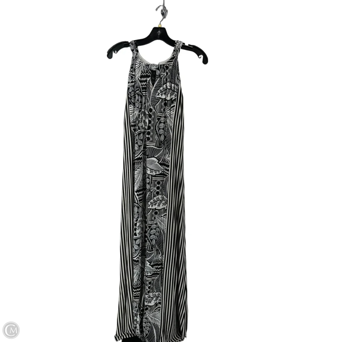 Dress Casual Maxi By Chicos In Black & White, Size: 10
