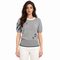 Thom Browne Embroidered Short Sleeve Sweater