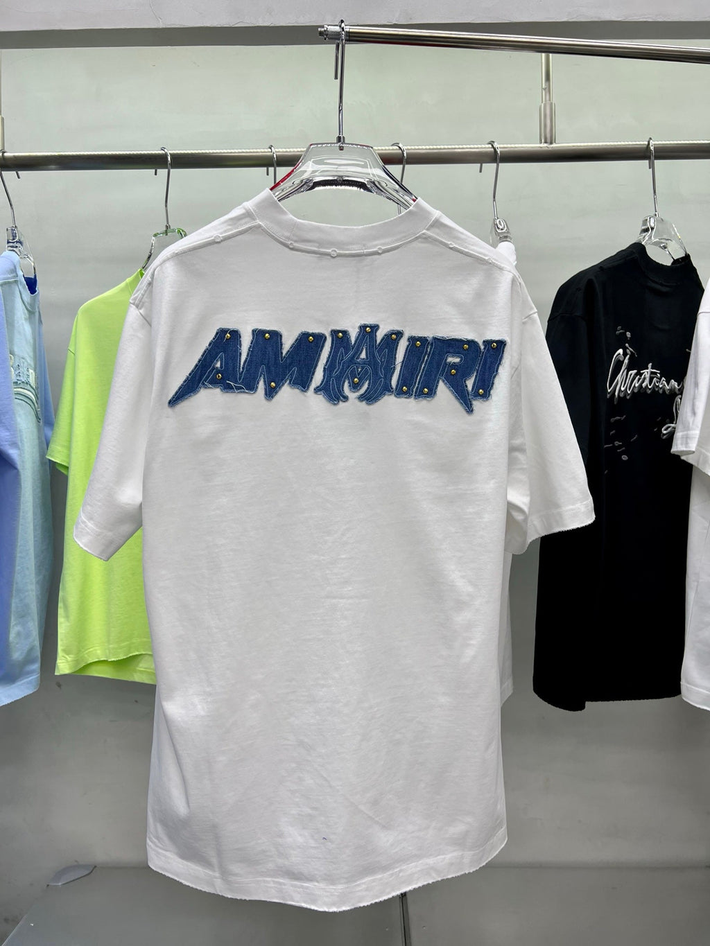 AMIRI Denim Patch MA Logo Short-Sleeve Crew Neck T-Shirt