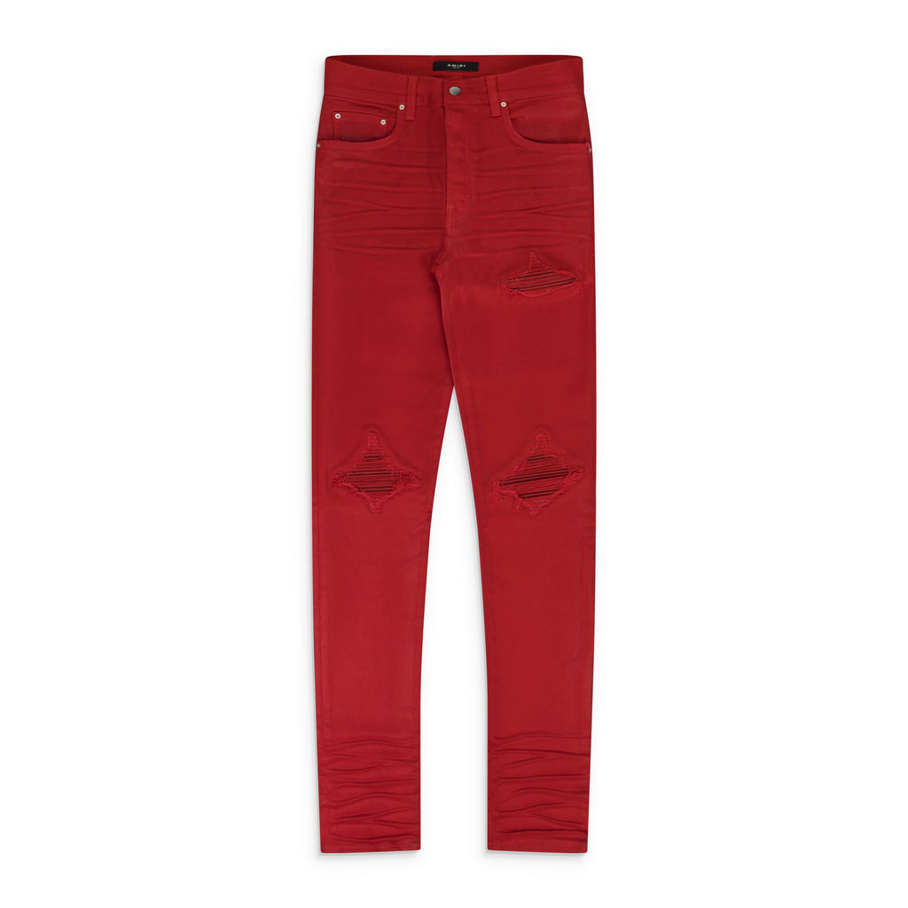 Red MX1 Waxed Skinny Jeans