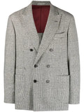 Brunello Cucinelli checked double-breasted wool blazer