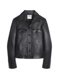 Courrèges leather trucker jacket