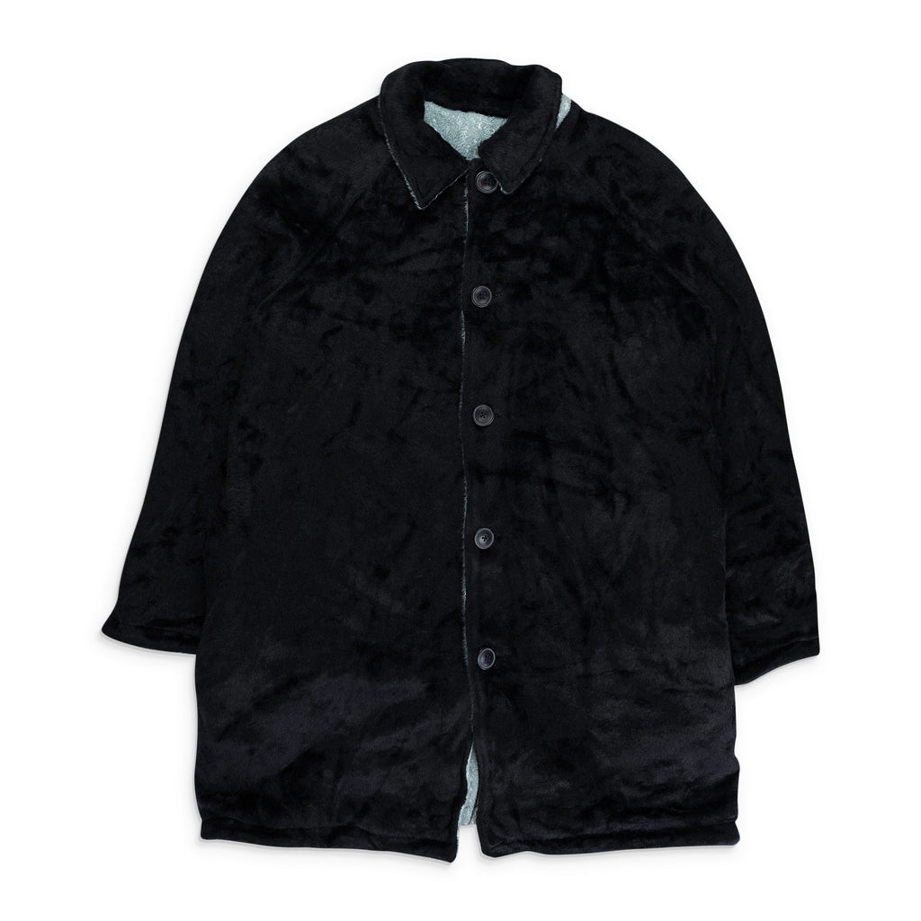 BLACK,WHITE TEXTURED REVERSABLE MAC COAT