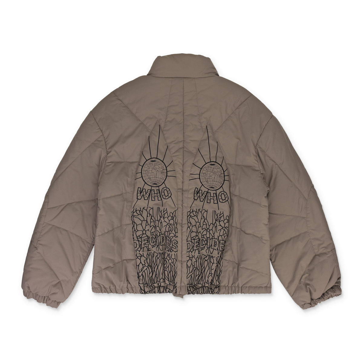 GRAY EMBROIDERED BOMBER