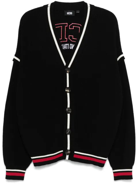 GCDS logo knit cardigan