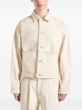 Manière De Voir Damien back-pleat cream denim jacket