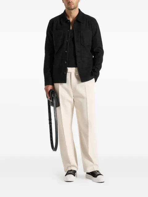 Manière De Voir Thomas suede-effect long sleeve shirt