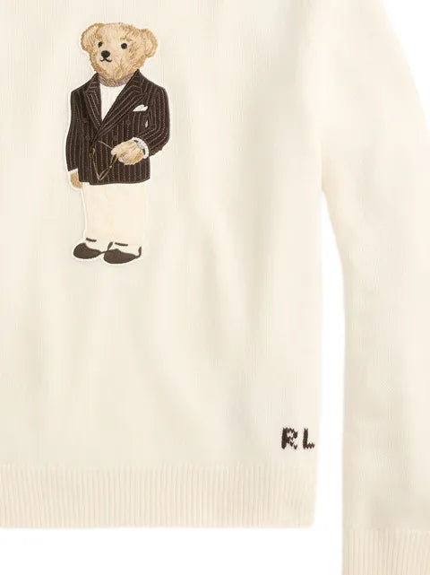 Ralph Lauren Purple Label signature Teddy Bear motif crew-neck sweater