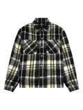 Represent textured plaid overshirt