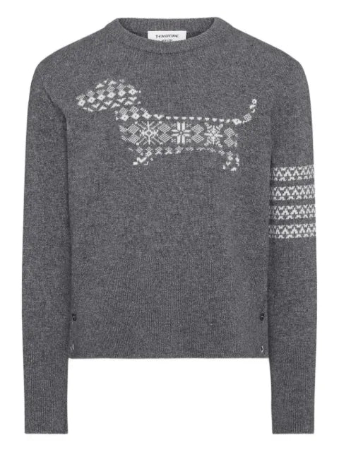 Thom Browne merino wool holiday Hector 4-Bar pullover