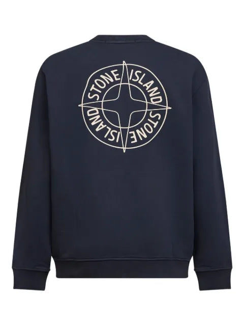 Stone Island 6100001 cotton fleece oversized-fit crewneck sweatshirt with ‘Outline Compass’ print