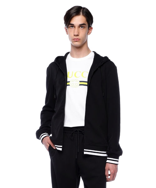 Gucci Technical Jersey Zip Hoodie - Black