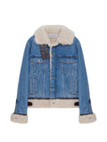 LOEWE trucker jacket in denim and shearling
