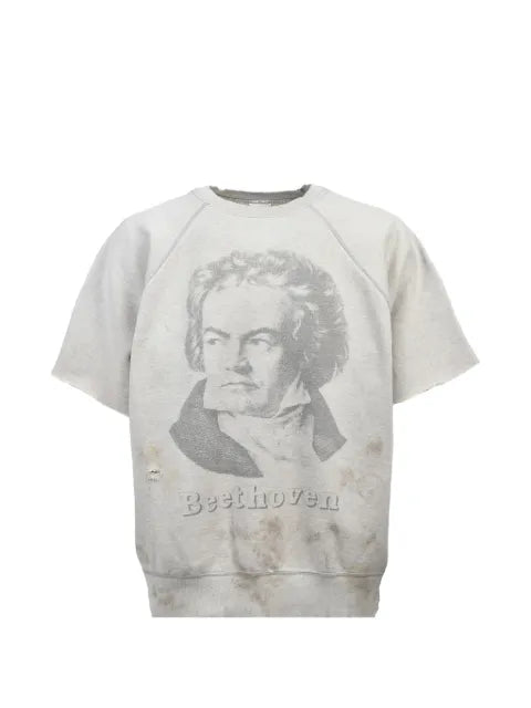 SAINT MXXXXXX distressed graphic-print sweater