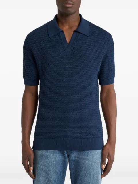 ETRO knit cotton polo shirt with braided stitch