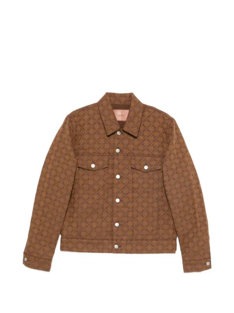 SANDRO monogram-pattern denim jacket
