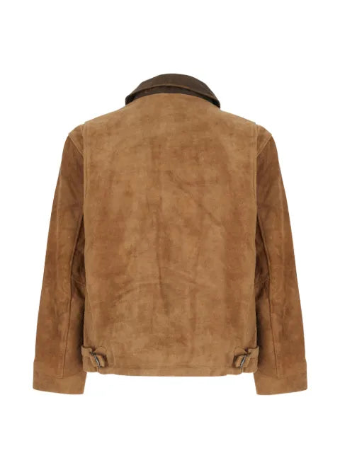 FOUND western-yoke zip-up suede jacket
