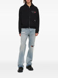 Represent logo-print zip-up hoodie