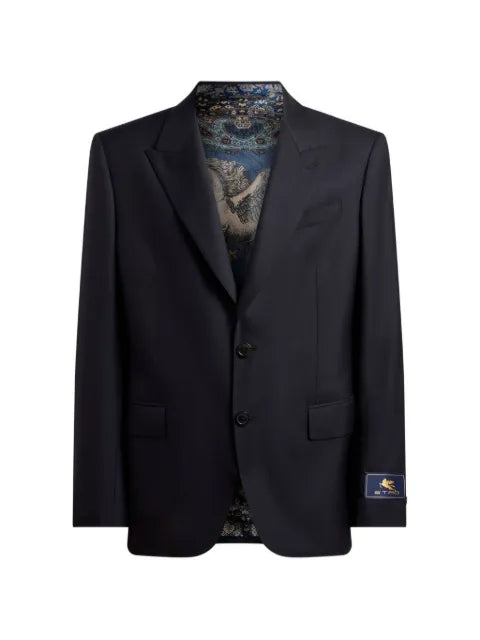 ETRO single-breasted wool-blend flannel jacket