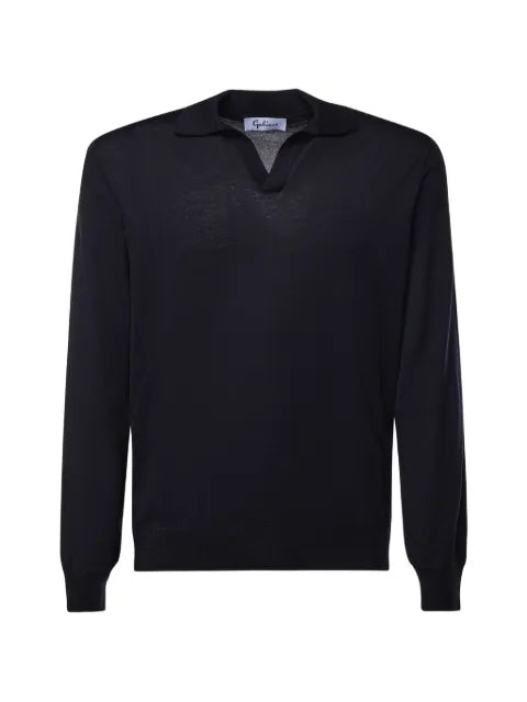 Galiano polo-collar long-sleeve sweater
