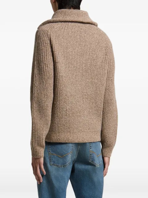 Peserico ribbed-knit zip-up cardigan