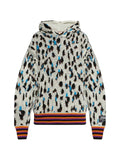 PDF intarsia-knit striped-trim hoodie
