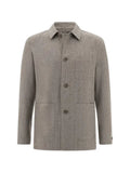 Boggi Milano shacket herringbone wool