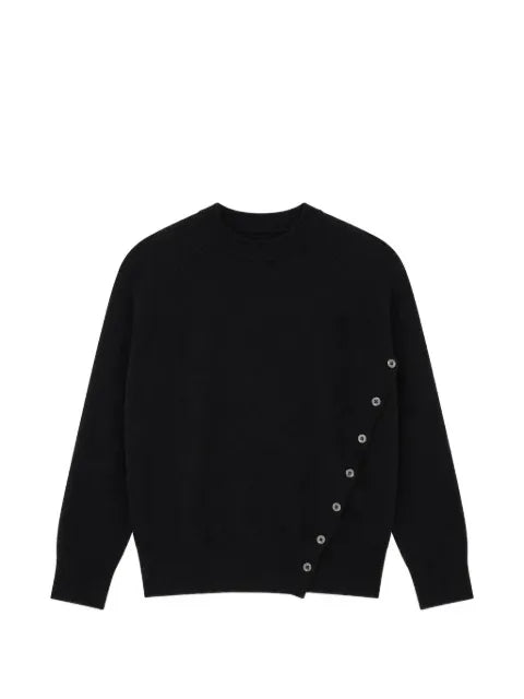 Carrer asymmetric-button raglan-sleeve sweater