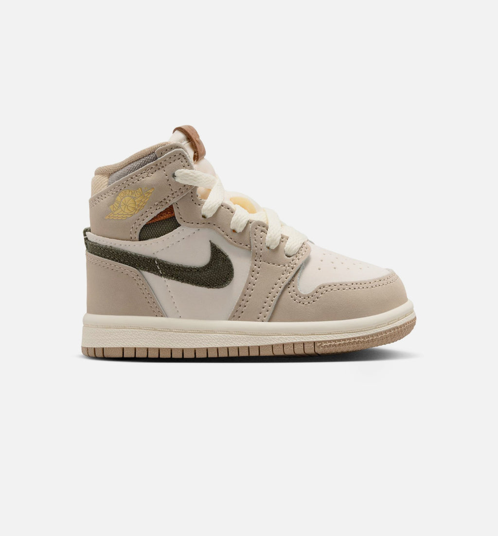 Air Jordan 1 Retro High OG Infant/Toddler Lifestyle Shoes - Khaki Warm Earth Tones