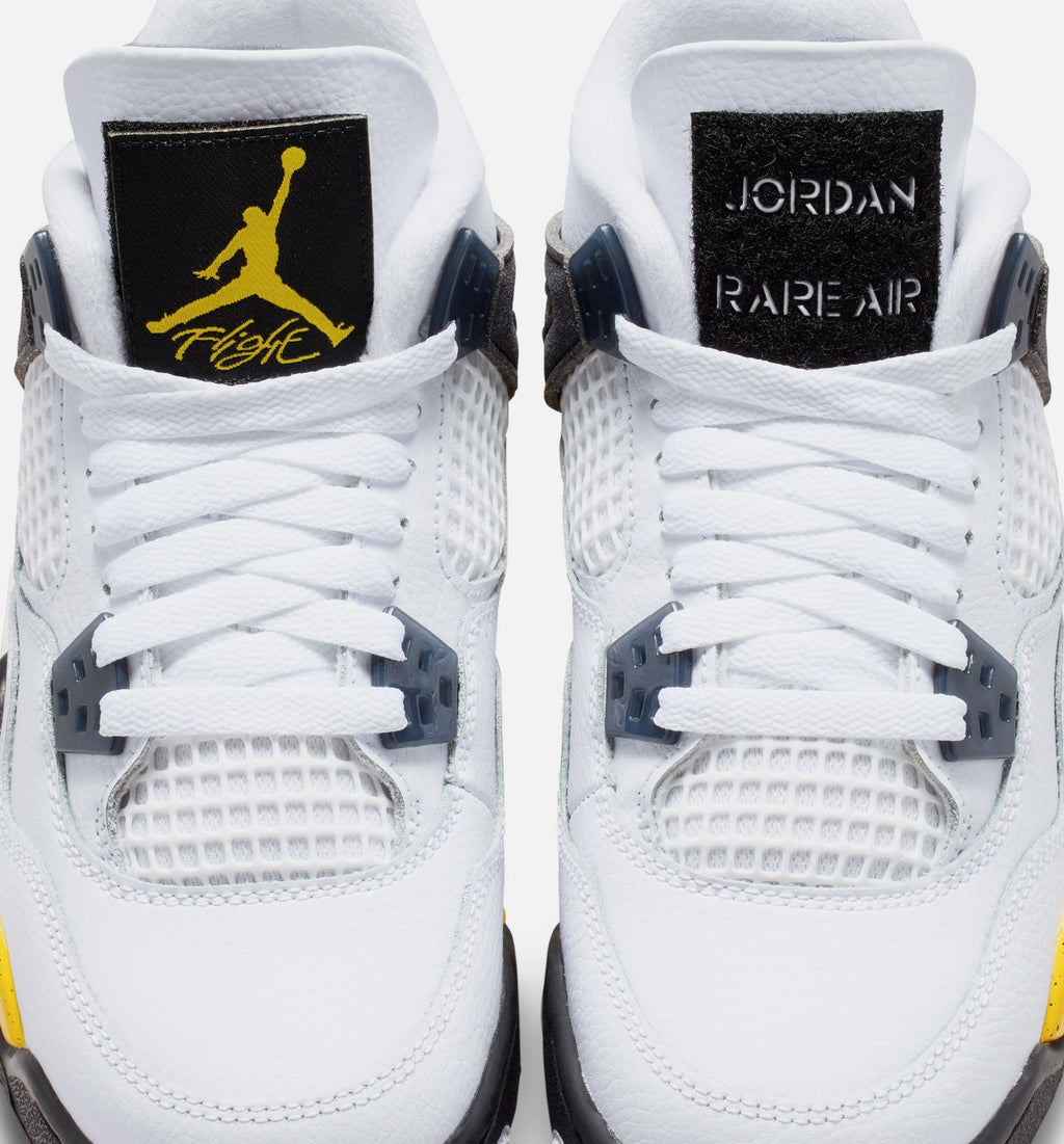 Air Jordan 4 Retro Rare Air Tour Yellow Grade School Lifestyle Shoe – White/Dark Blue Grey/Black/Tour Yellow