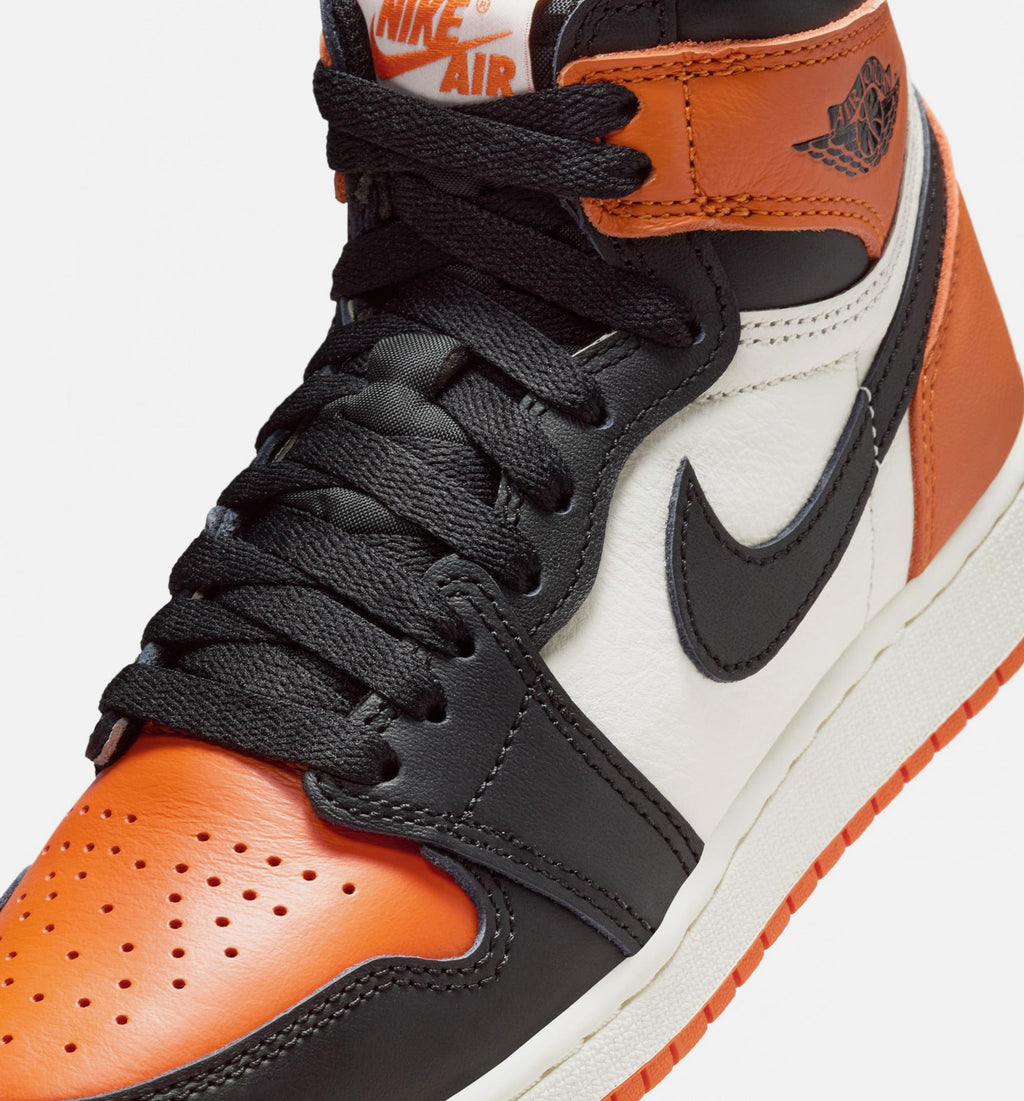 Air Jordan 1 Retro High OG Shattered Backboard Grade School Shoes - Black Sail Starfish