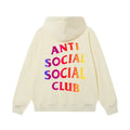 Anti Social Social Club Rainbow Gradient Logo Cream Hoodie