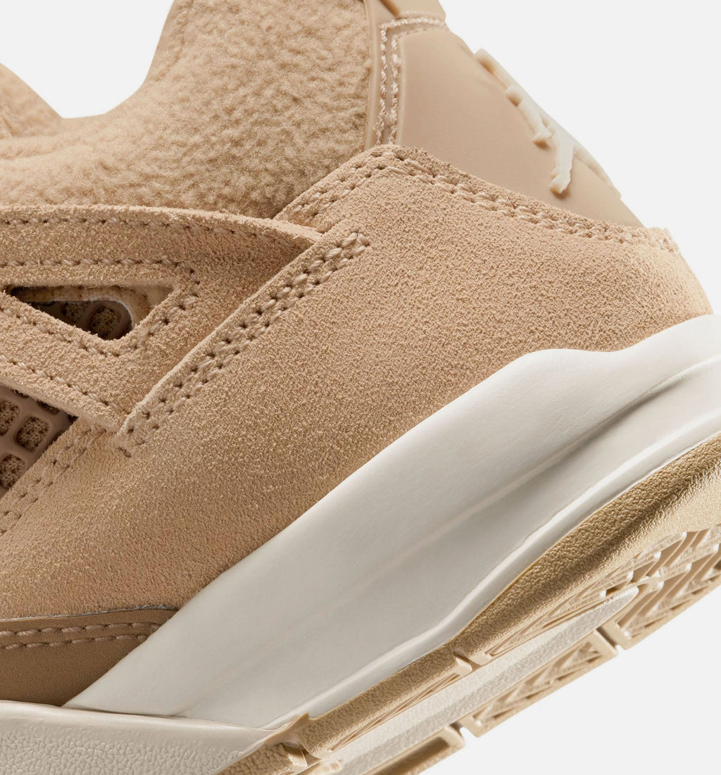 Air Jordan 4 Retro Cozy Girl Preschool Sneakers - Hemp/Light Orewood Brown