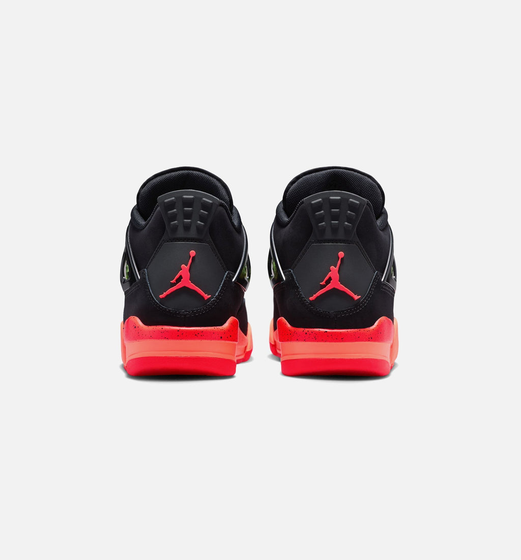 Air Jordan 4 Retro Black Infrared 23 Grade School Lifestyle Shoes - Black/Infrared 23/Bright Mango