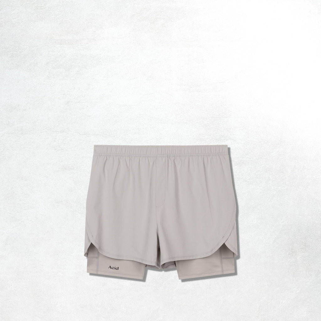 Acid Running 2-in-1 Shorts - Ghost on Ghost