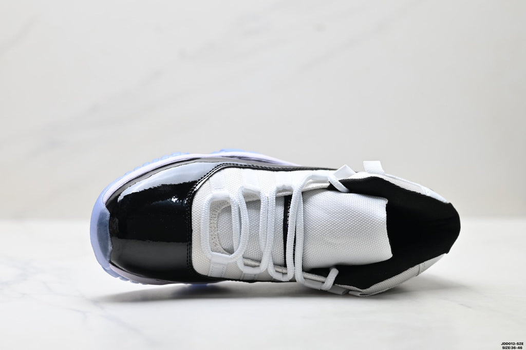 Air Jordan 11 Retro White Black and Icy Blue Unisex Sneakers Style 02