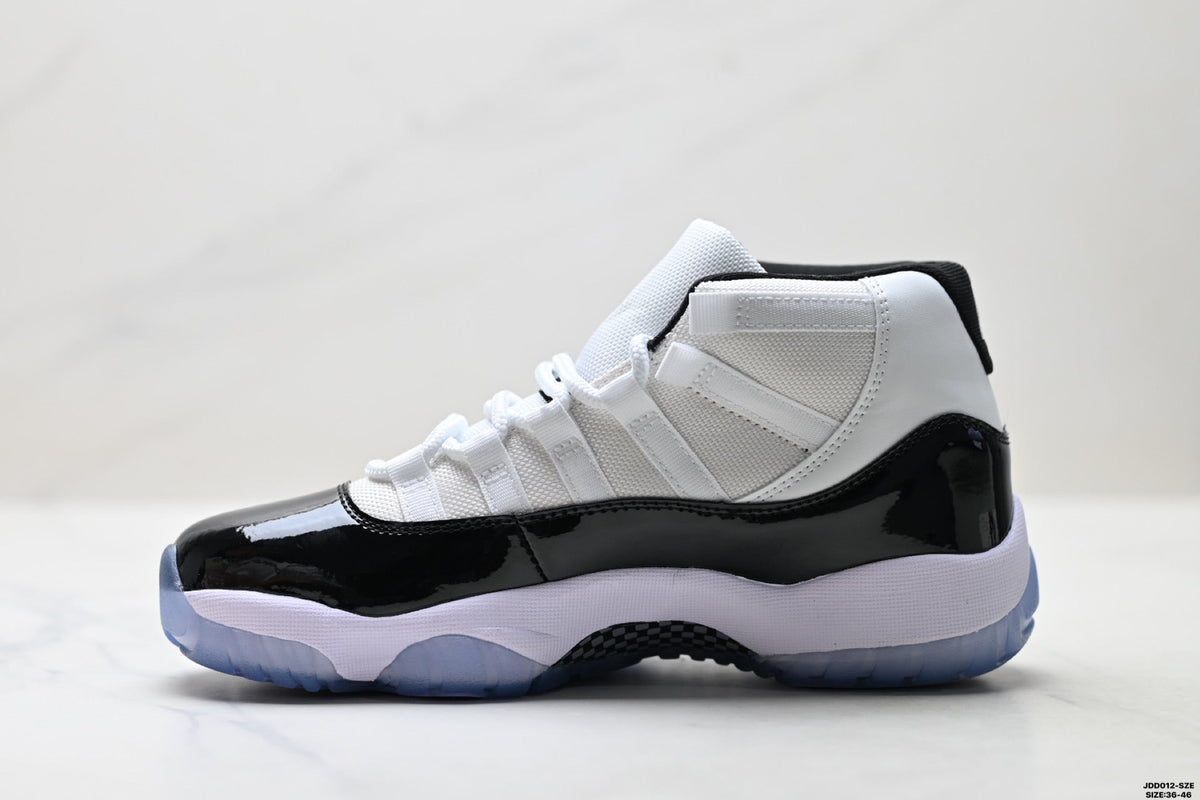 Air Jordan 11 Retro White Black and Icy Blue Unisex Sneakers Style 02