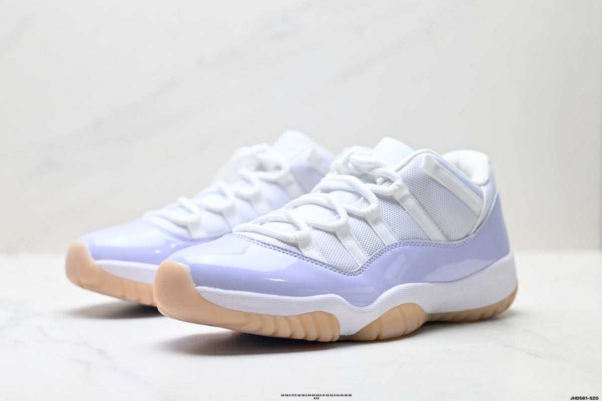 Air Jordan 11 Retro White Lavender and Gum Unisex Sneakers Style 17