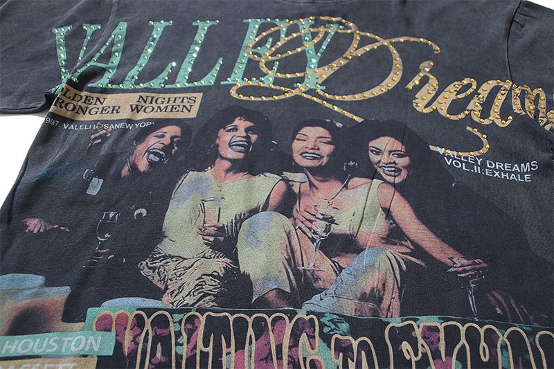 VALE USA Waiting to Exhale Rhinestone Graphic T-Shirt