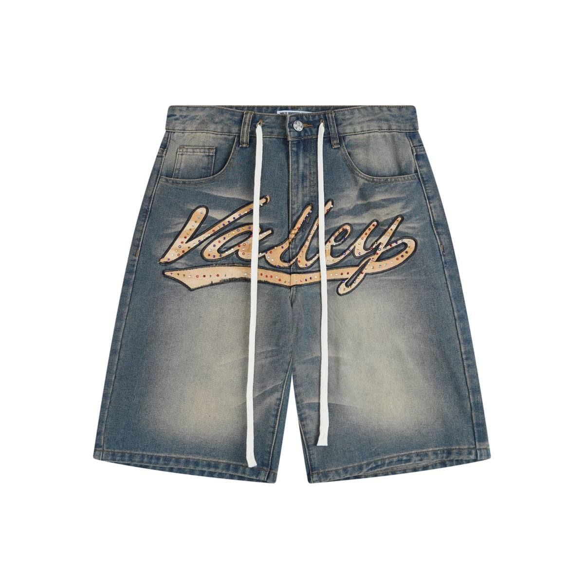 VALLEY Embellished Blue Denim Jorts