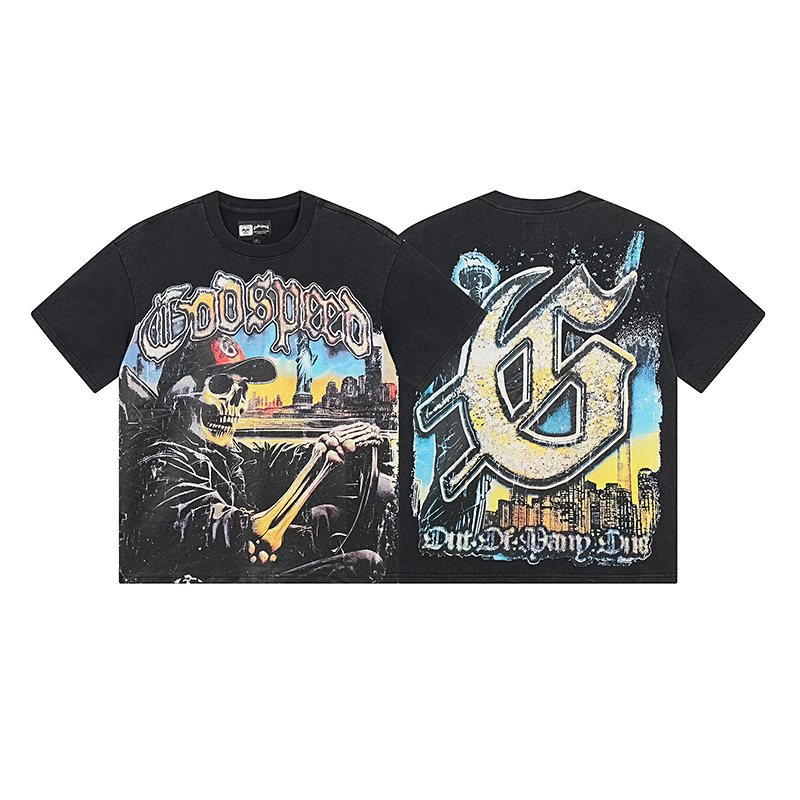 Godspeed Skull Car Graphic T-Shirt