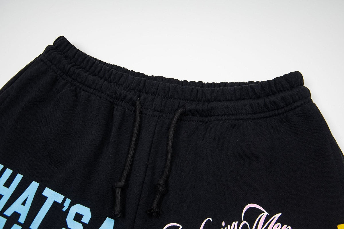THAT'S A AWFUL LOT OF COUGH SYRUP Black Graphic Shorts