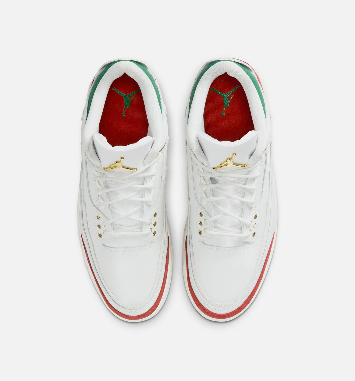 Air Jordan 3 Retro Mens Lifestyle Shoe - Summit White/Pine Green/Dragon Red/Metallic Gold
