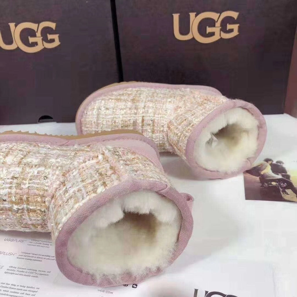 Kids Chanel-Style Snow Boots — Chic Pink | New Arrival | In Stock