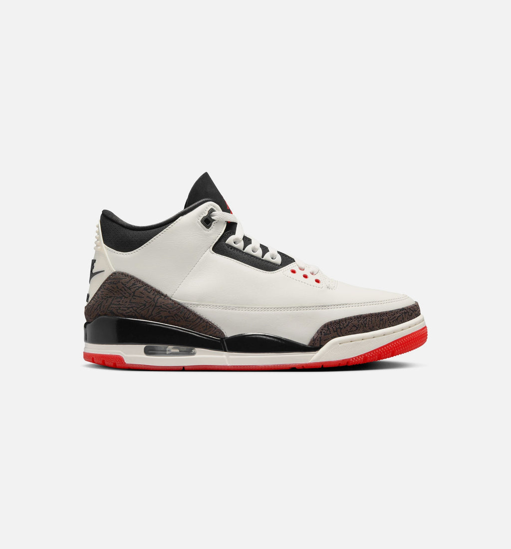 Air Jordan 3 Retro Sail and University Red Men's Sneakers - Sail / Black / University Red / Pale Ivory