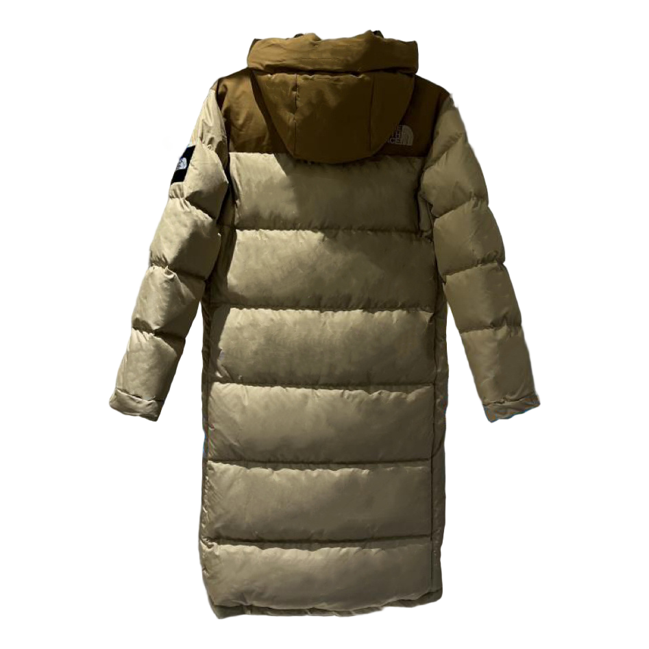 The North Face Color-Block Long Hooded Down Puffer Coat - Tan