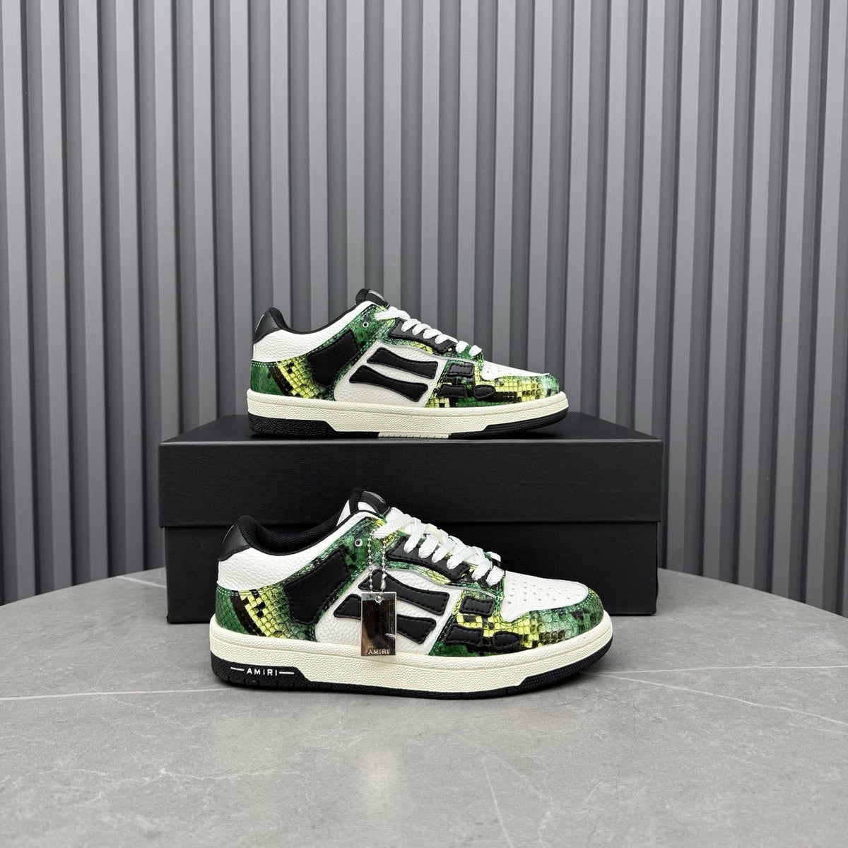 Amiri Green Patterned Low-Top Sneakers