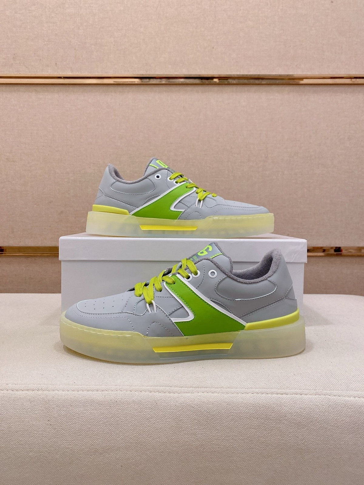 Dolce & Gabbana Neon Accent Low-Top Sneakers